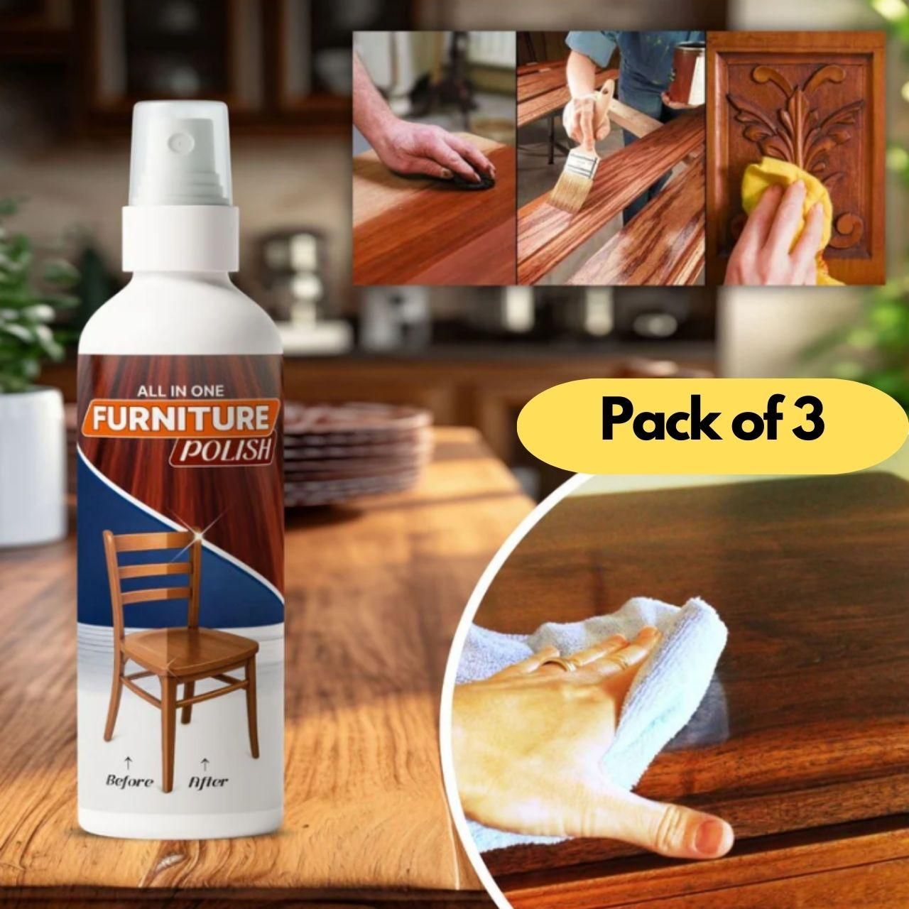 All-In-One Furniture Polish (Pack of 3) — Shine, Protect & Revive