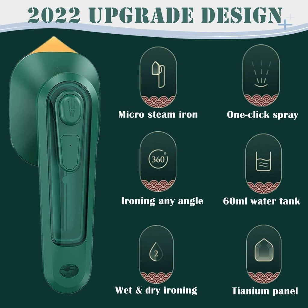 Travel Handheld Iron & Steamer – Compact, Dry & Wet Use