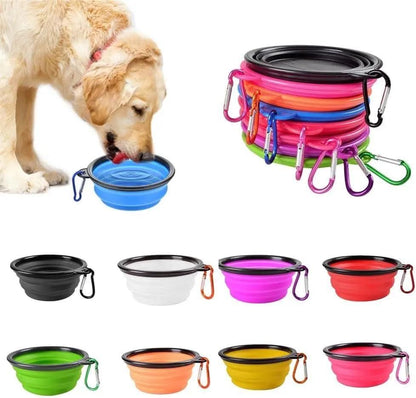 Foldable Silicone Pet Feed Bowl — Travel Ready for Dogs & Cats
