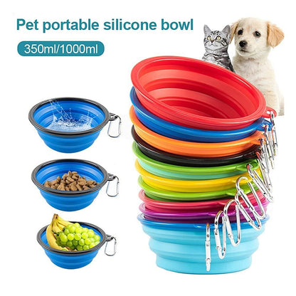 Foldable Silicone Pet Feed Bowl — Travel Ready for Dogs & Cats