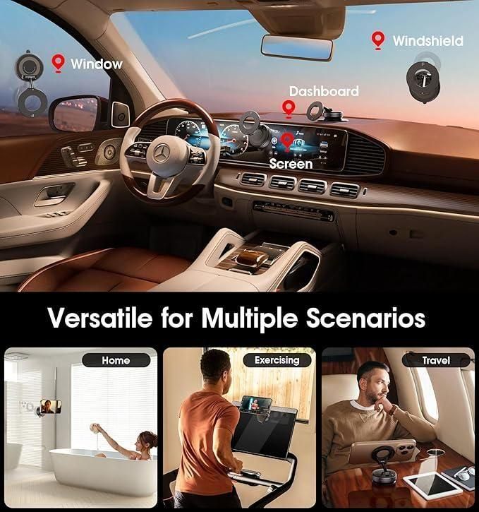 Magnetic Car Phone Holder – Strong Vacuum Suction Mount