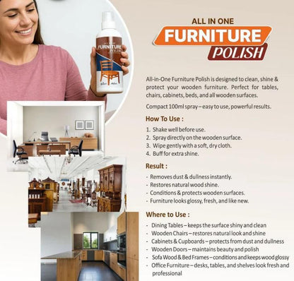 All-In-One Furniture Polish (Pack of 3) — Shine, Protect & Revive