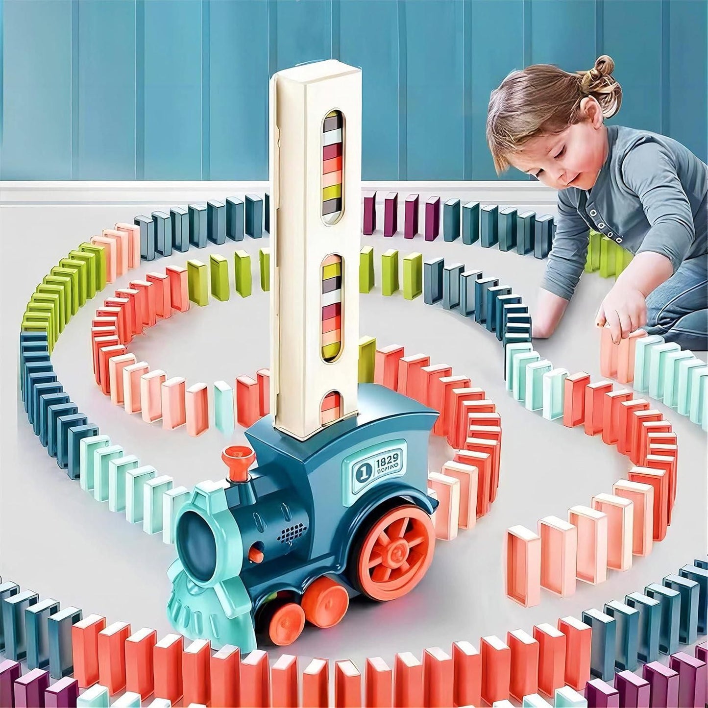 Domino Train Set Toy with Sound — BPA-Free & Fun for Kids