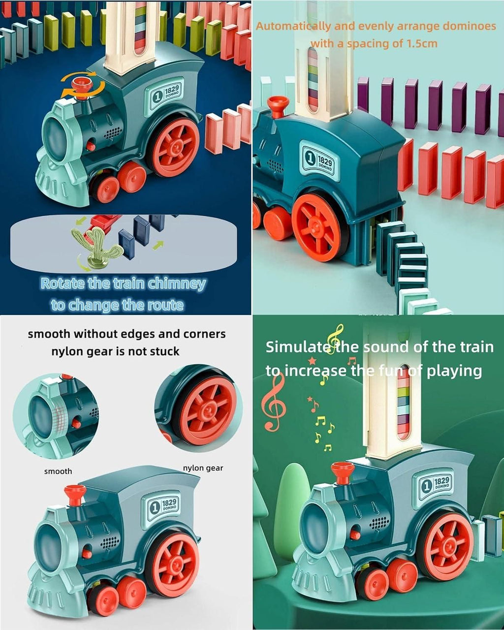 Domino Train Set Toy with Sound — BPA-Free & Fun for Kids