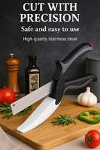 Sturdy Stainless Steel 2-in-1 Clever Cutter Knife for Everyday Kitchen Use