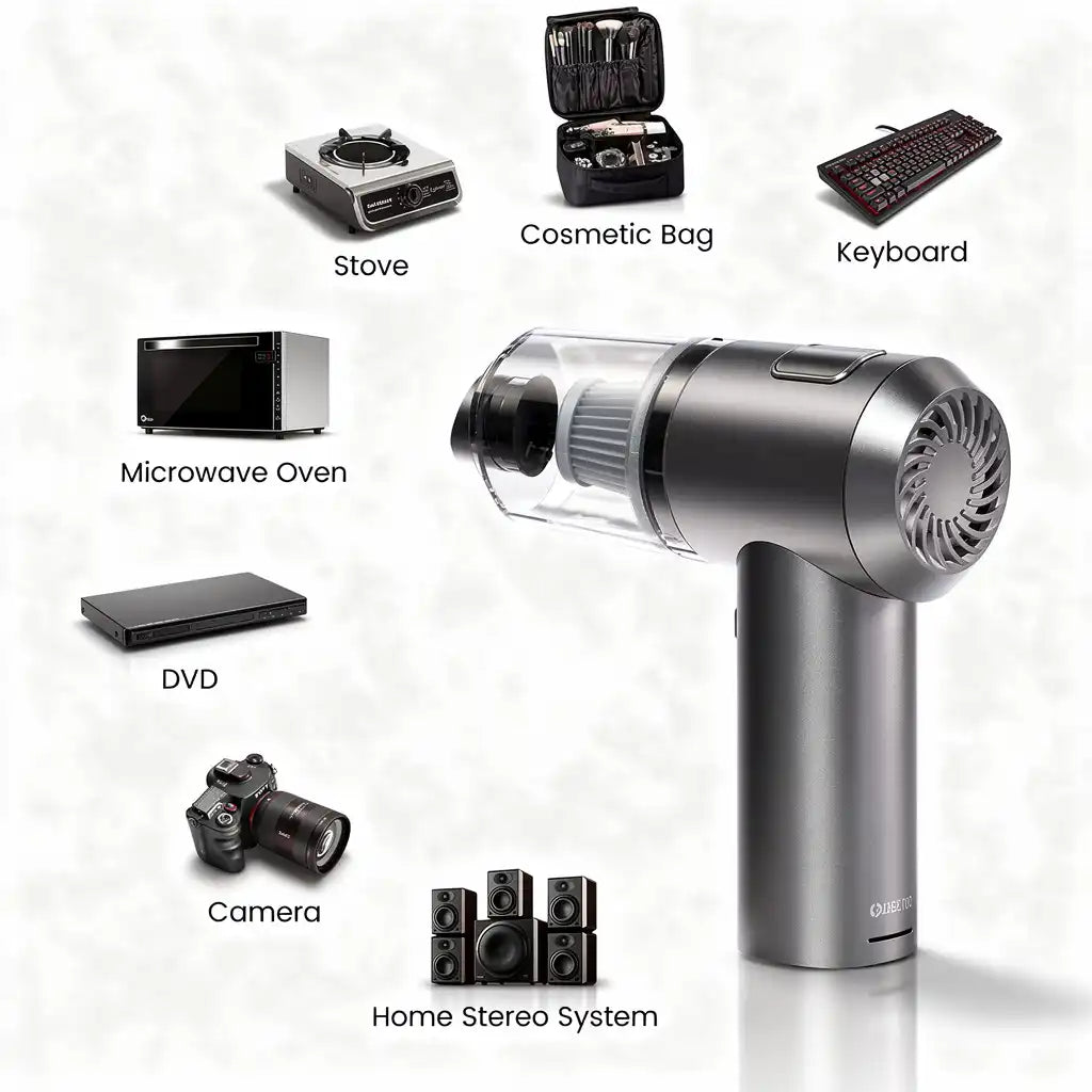 Portable Wireless Air Duster + Vacuum — For Keyboards, Car, Home