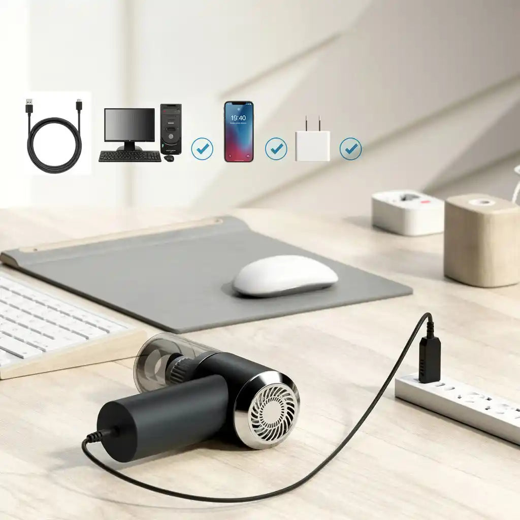 Portable Wireless Air Duster + Vacuum — For Keyboards, Car, Home