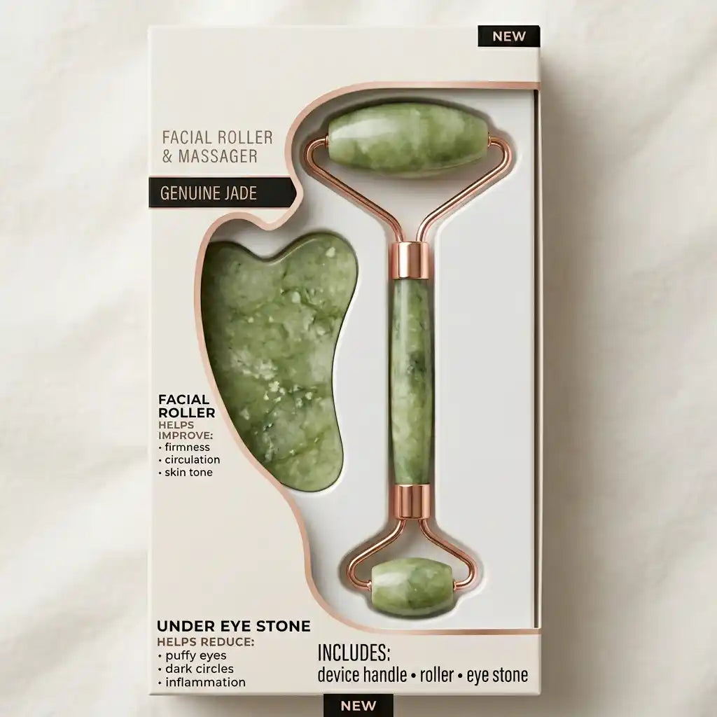 Glow & Roll: Jade Facial Roller and Massager for Radiant Skin