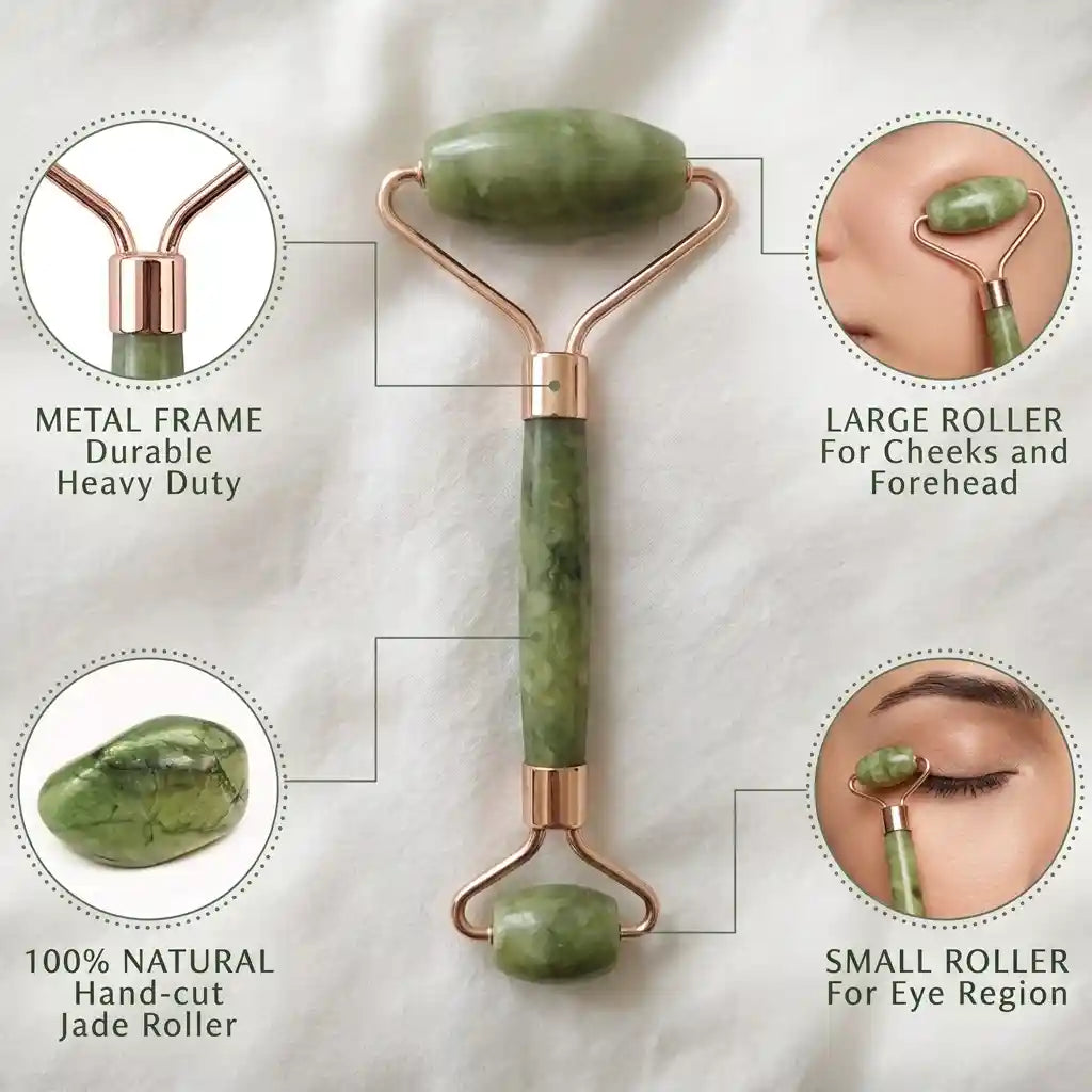 Glow & Roll: Jade Facial Roller and Massager for Radiant Skin